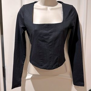 NWT Abercrombie black long sleeve blouse top